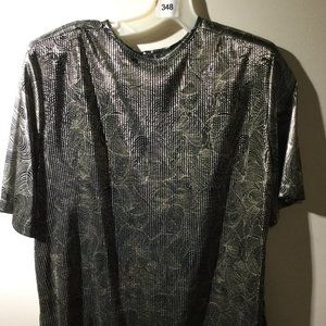 Holiday Sparkles Top - Black and Silver - Size 10
